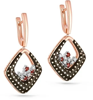 

Kabarovsky earrings with Topaz and diamonds in red gold