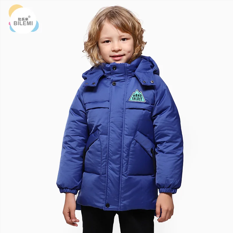 

Bilemi designer warm padded hooded down winter boys blue parka