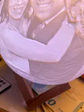 USB Rechargeable Moon-Lamp Night-Light Lunar Custom Tap/remote-Switch 3d-Printing Photo/text