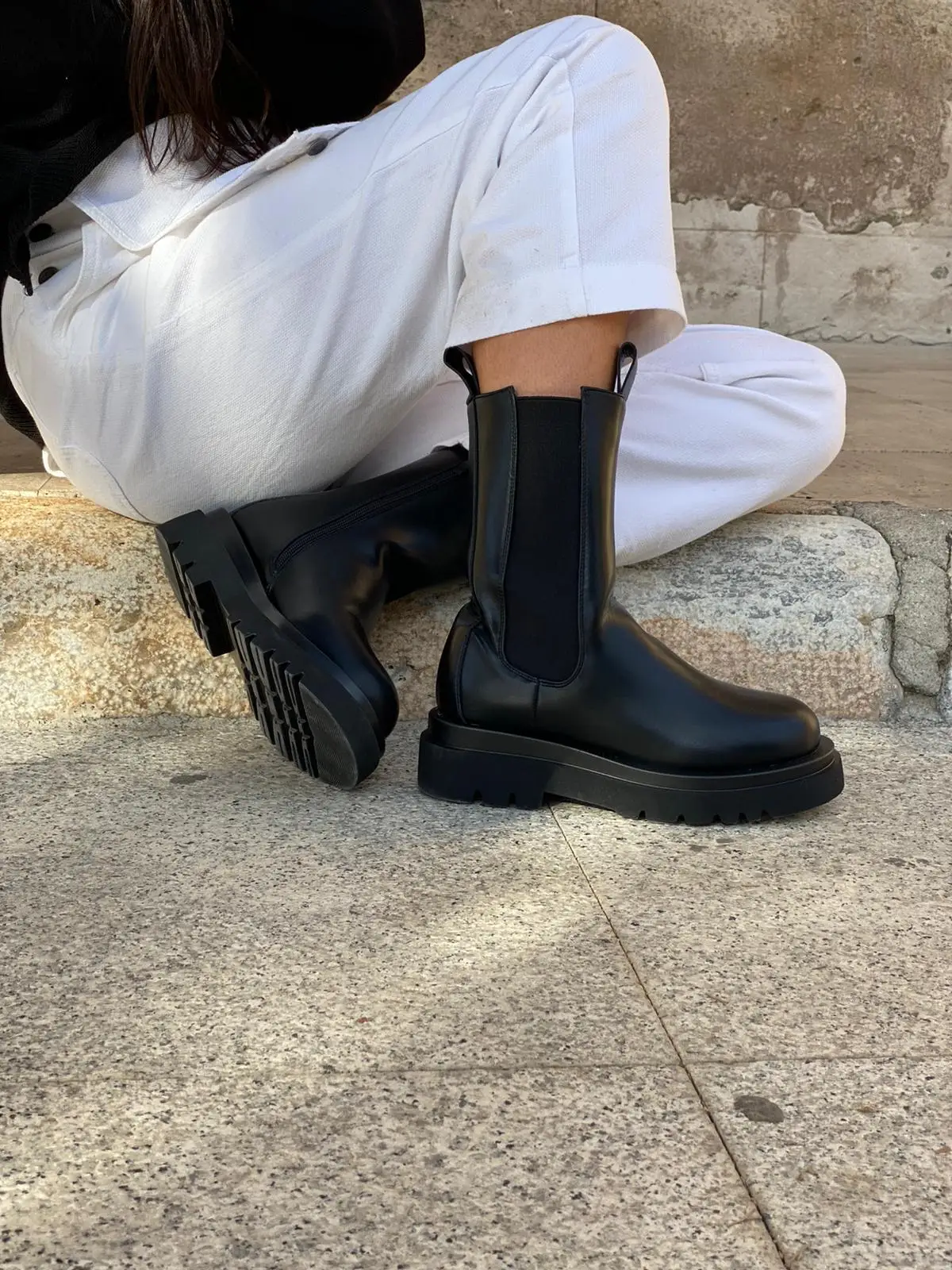 Hemera Studios botas chelsea mujer invierno 2020 Bota Militares elásticos  laterales plataforma XXL botines estilo punk|Botas a media pantorrilla| -  AliExpress