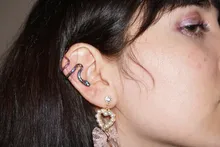 1PC latón serpiente pendiente Clips sin Piercing Punk Clip no perforado pendientes puños de oído para los hombres y las mujeres negro falso Piercing joyería