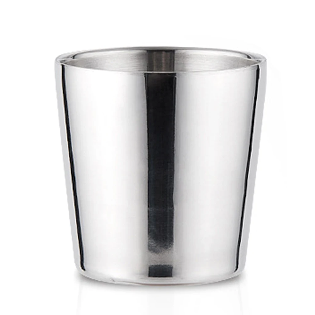Stainless Steel Cups Stainless Steel Mug Coffee Cup Beer Mug 1/2sets 175ml 220ml Portable Double Layer Camping Cup