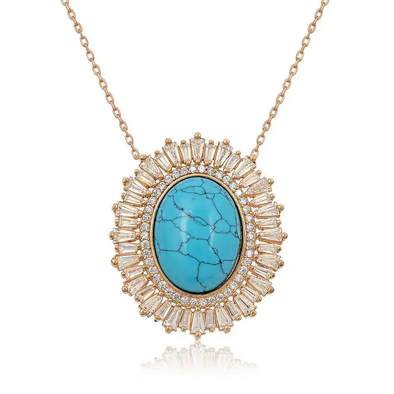 

Silver Turquoise Lady 'S Necklace