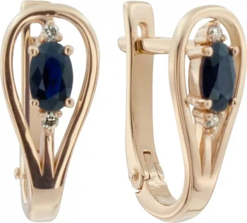 

Aloris earrings with sapphires and diamonds in red gold