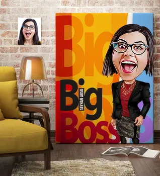 

Personalized Women 'S Big Boss Cartoon Canvas Table (70x100 cm.) 2