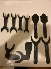 Fondo de ortodoncia Dental, tablero de contraste con imagen de la foto, placa de mejilla Oral con marca de escala, herramientas de dentista autoclavables, color negro, 6 uds.