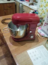 Tazón de acero inoxidable con motor de 4,5l CC, mezclador planetario silencioso, soporte de alimentos de 6 velocidades para cocina, mezclador de crema, batidor de huevos, batidora de masa