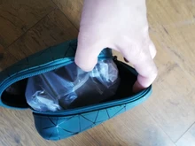 Neceser de viaje multifunción para mujer, bolsa de maquillaje geométrica, impermeable, portátil, organizador de artículos de tocador, novedad