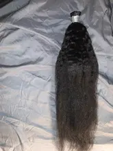 Microlinks-extensiones de cabello brasileño Afro para mujeres negras, cabello virgen 100%, con punta recta, a granel, EverBeauty