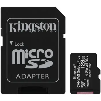 

SDXC memory card Canvas Select Plus capacity 128 GB Class 10 speed 100 MB/s with AdattatoreKINGSTON20.66