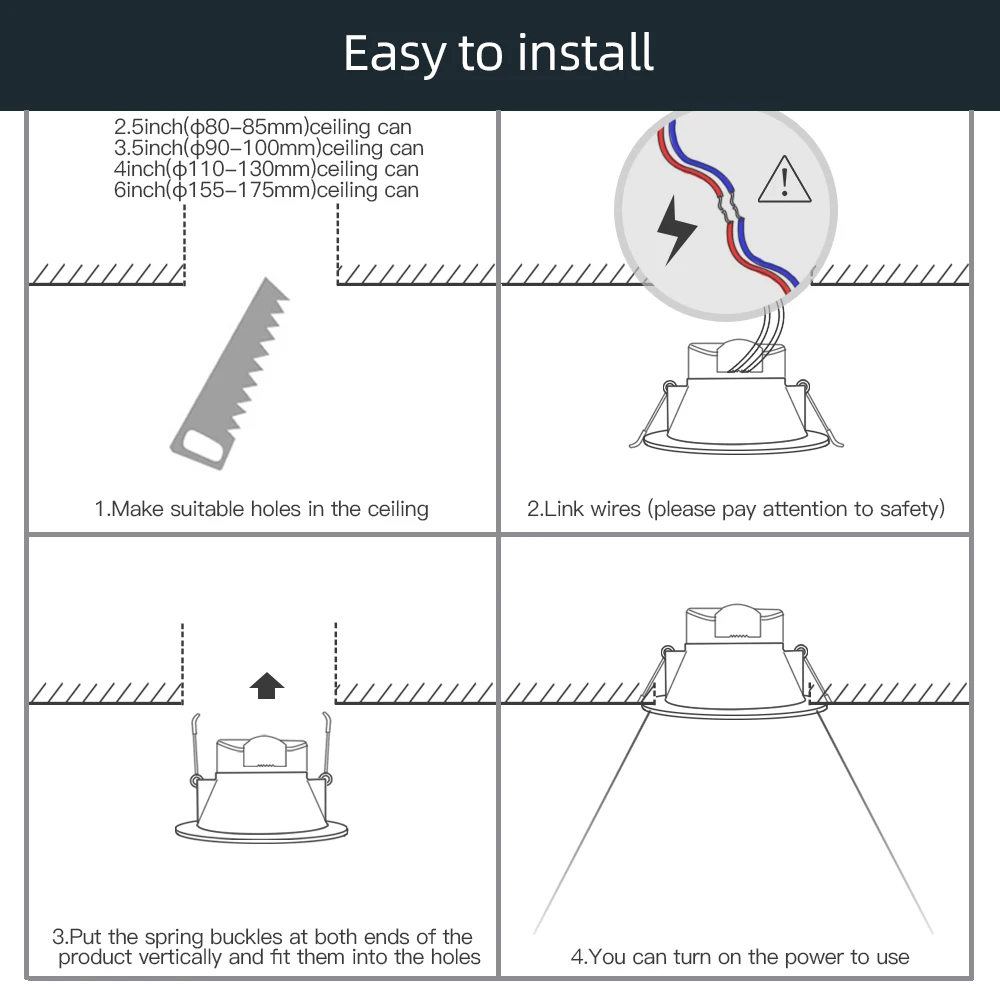 Zemismart Tuya Zigbee LED Downlight Dimmable Ceiling Lamp Alexa Google Home Siri Voice Control Work with Homekit via ZMHK-01 Hub