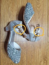 Chicas zapatos de niños sandalias de cuero de lentejuelas de la princesa niños sandalias de fiesta zapatos 26-38 vestido de los niños Zapatos de tacón alto zapatos