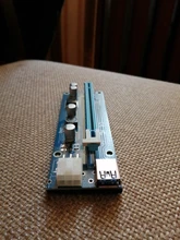 Elevador PCIE PCI Express para tarjeta de vídeo, Cable de alimentación de IDE Molex de 1x a 16x USB 3,0 SATA a 6 pines para minería BTC, 006C