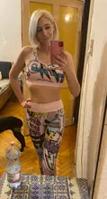 Sportswear Fitness-Pants Workout-Clothes Yoga-Suits Banana Gym Print Boom High-Waist