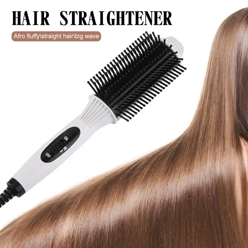 Hair Brush Hair Straightener Comb Hair Curler Salon 2 In 1 Roller
