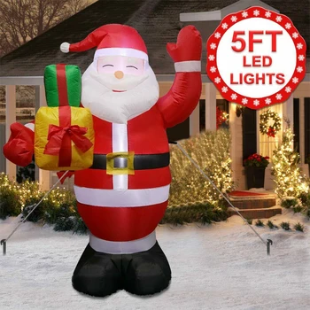 

150CM LED Inflatable Christmas Santa Claus 5FT Giant Inflatable Merry Christmas Decoration Outdoor Xmas for Home Decor Prop 2020