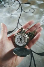 Reloj de bolsillo de cuarzo para hombres y mujeres, pulsera de mano con colgante, de metal antiguo, Alchemist, Edward Elric, para Cosplay
