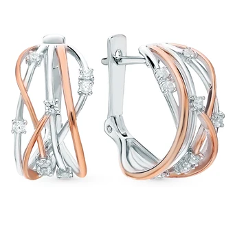 

Silver earrings with cubic zirconia sunlight sample 925