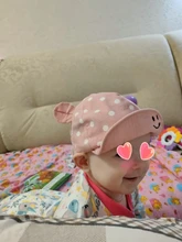 Sombrero de sol con orejas para niños, gorra de béisbol con estampado de lunares para bebé, niño y niña, gorra de béisbol con orejas para fotografía de carretera, primavera y verano