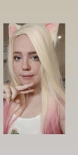 Peluca de cabello sintético resistente al calor, KDA badest Ahri, Cosplay de LOL KDA, Rubio, mezclado, Rosa, con orejas, juego Co