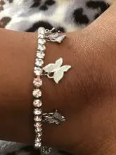Tobillera de mariposa para mujer, cadena de tenis con diamantes de imitación, joyería para pie, tobillera de playa para verano