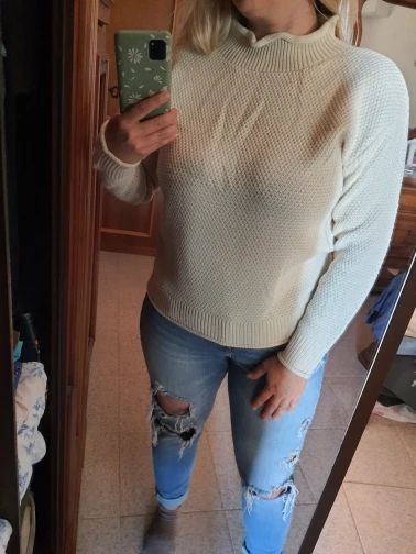 Thick Warm Turtleneck Pullover Sweaters (white One Size) photo review