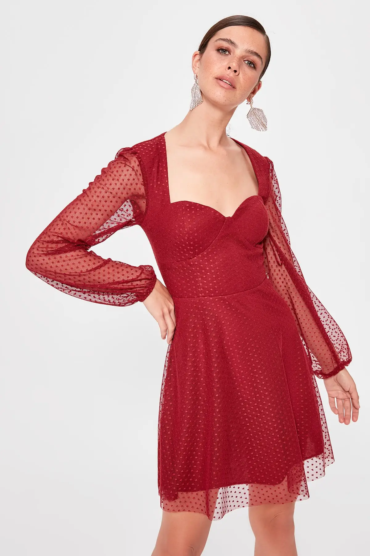 Trendyol Polka Dot Tulle Dress TPRAW20EL0886 | Женская одежда