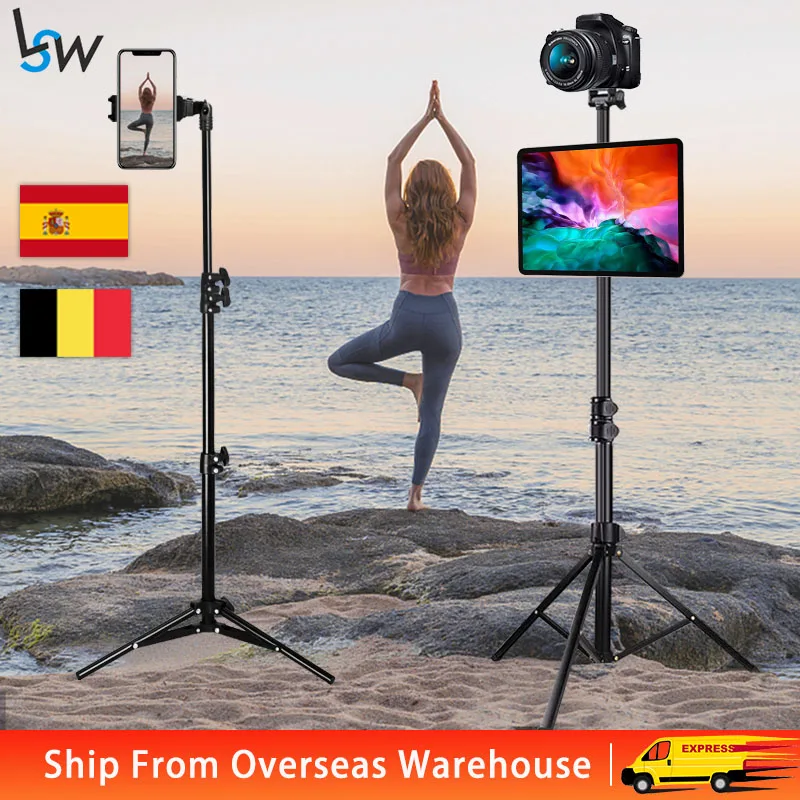 Aluminum Mobile Phone Tripod Stand with Bluetooth for iPhone iPad Tablet Camera Selfie Stick Vlog YouTube Live Tiktok | Электроника