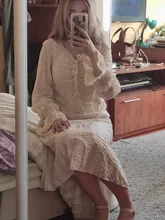 Dress Women Long-Sleeve Vintage Fairy Party-Midi French Elegant Designer Autumn Chiffon