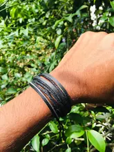 Pulsera trenzada de cuero para hombre y mujer, brazalete de surfista, joyas bohemias