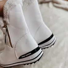 Ankle-Boots Plush Girls Boys Winter Flat Zipper ISSIENA Down with PU Snow Snow