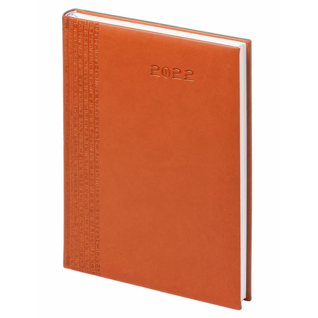 Agenda 2022 Toulouse, Spanish, one page per day, fabric bookmark, with phrase of the day, in 8 languages, calendar, Agendas, office Orange