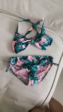 Bañador Tropical para niñas de 7 a 14 años, traje de baño de dos piezas con espalda cruzada, conjunto de Bikini con lazo para niñas, 2021