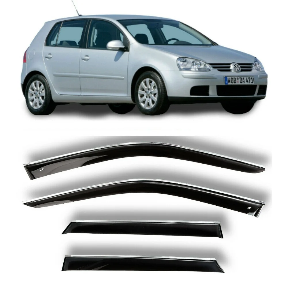 Дефлекторы окон хром полоска молдинг Cobra Tuning V20603CR на авто VW Golf 5 V Hb 5d 2003-2008