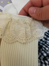 Calcetines largos hasta la rodilla para niñas pequeñas, de encaje de algodón suave, de princesa, con volantes, de 0 a 8 años