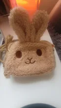 Bolso cruzado de felpa con dibujos animados para niños, carteras y monederos de conejo, a la moda