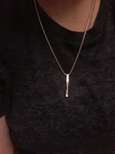 2021 nueva moda rectángulo negro colgante, collar de los hombres de moda Simple cadena de acero inoxidable collar de hombre joyería, regalo