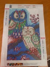 Juego de elaboración de cuadro de diamantes, conjunto de pinturas de bordado 5D para manualidades de punto de cruz con piedras preciosas, dibujos de mosaico con paisajes de animales, 3D, con taladro redondo, de regalo