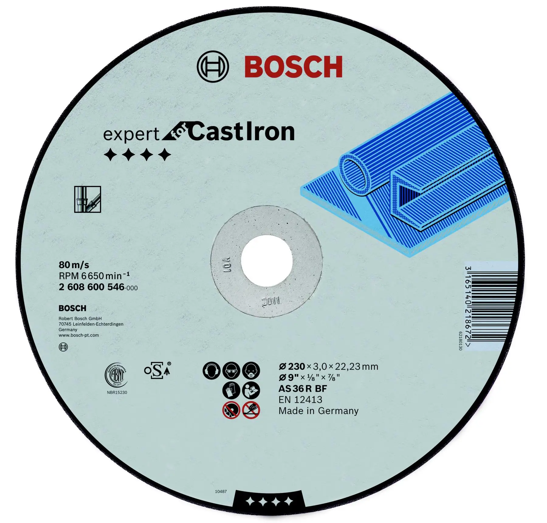 Круг отрезной BOSCH 230х3х22 Expert for Cast Iron (2.608.600.546) | Инструменты