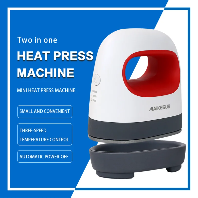 Mini Heat Press Machine T-Shirt Printing Easy Heating Transfer Press Iron  Machines for Clothes Bags Hats Pads Leather DIY #R40