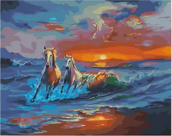 

Painting by numbers GX 31732 horses run from sunset 40*50