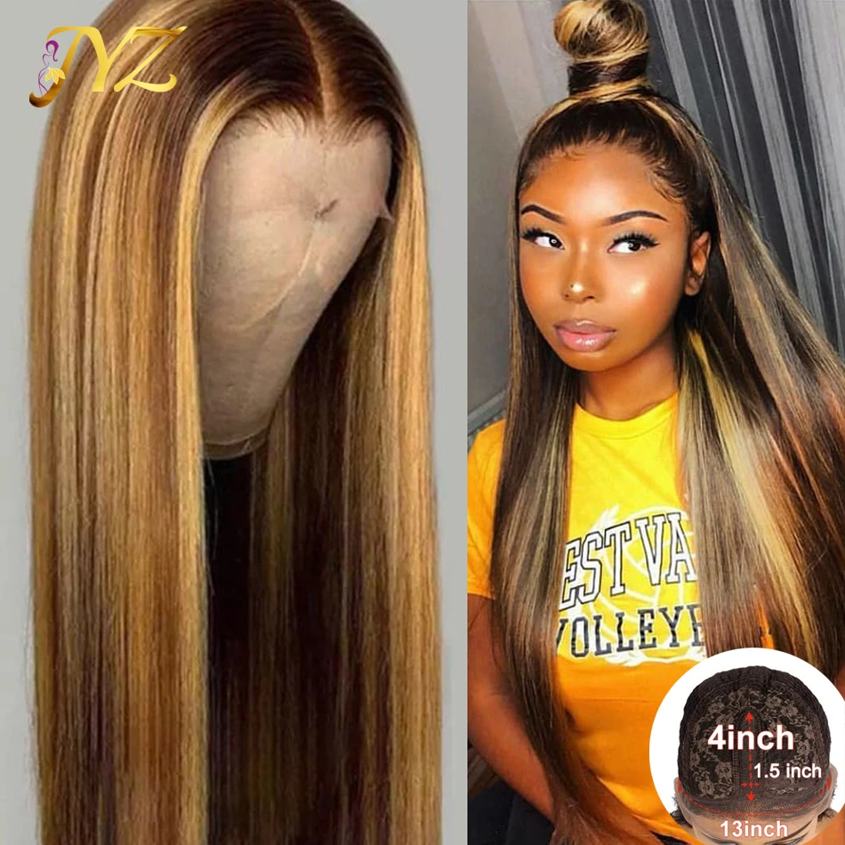 

JYZ Highlight Wigs Ombre Hair Wig Balayage Color 13x4x1.5 T Part Lace Front Wig Human Hair Lace Wigs Pre Plucked Lace Front Wigs