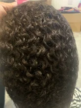 Peluca sintética rizada para mujeres, pelo corto de longitud media, Natural, negro, resistente al calor