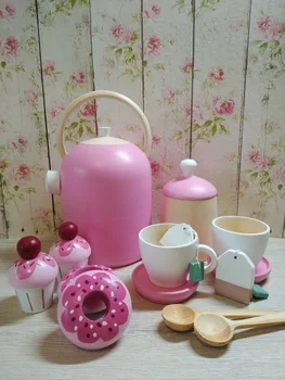 

Set of toy dishes tea pink