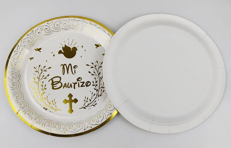 20 Stück spanische Mi Bautizo 7 Zoll Pappteller und 250 ml Tasse für Spanien Kinder Taufe Party Dekoration Artikel – Detail 16