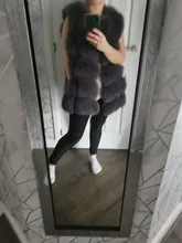 Chaleco de piel de zorro auténtica de alta calidad para mujer, 100% de piel auténtica natural, chaqueta de moda, 2019