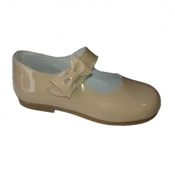 

Mary Janes patent leather sand (camel) with velcro, Pirufín