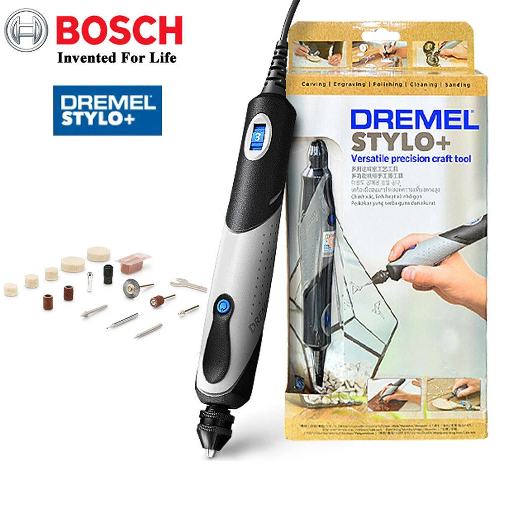 Bosch Mini grabado Dremel 2050 Stylo +, herramienta eléctrica para carpintería, hogar, bricolaje, joyería, Metal, de mano multifunción|Taladros eléctricos| - AliExpress