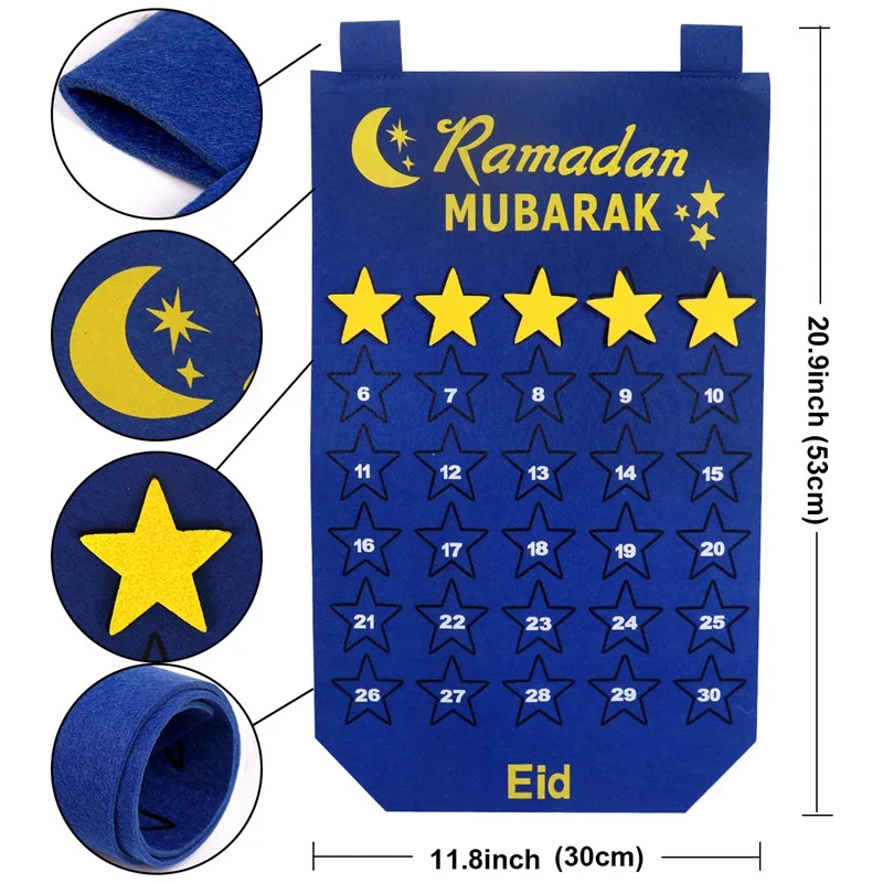 BESPORTBLE Calendario Dell'Avvento In Tessuto Feltro - Conto Alla Rovescia Natalizio Con 24 Tasche Numerate - Decorazione Casa Fai Da Te