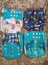 Reusable Baby Nappy Diaper-Cover Pocket-Diaper OS New-Print Hot-Sale 4pcs/Set